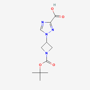 molecular formula C11H16N4O4 B6607709 1-{1-[(tert-butoxy)carbonyl]azetidin-3-yl}-1H-1,2,4-triazole-3-carboxylic acid CAS No. 2580189-49-5