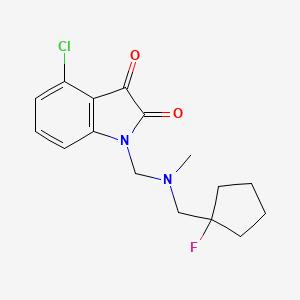 molecular formula C16H18ClFN2O2 B6607986 4-chloro-1-({[(1-fluorocyclopentyl)methyl](methyl)amino}methyl)-2,3-dihydro-1H-indole-2,3-dione CAS No. 2648962-29-0