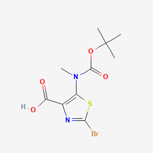 molecular formula C10H13BrN2O4S B6607994 2-bromo-5-{[(tert-butoxy)carbonyl](methyl)amino}-1,3-thiazole-4-carboxylic acid CAS No. 2639452-41-6