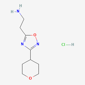 2-[3-(oxan-4-yl)-1,2,4-oxadiazol-5-yl]ethan-1-amine hydrochloride