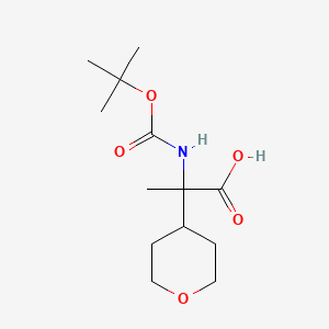 molecular formula C13H23NO5 B6608018 2-{[(tert-butoxy)carbonyl]amino}-2-(oxan-4-yl)propanoic acid CAS No. 2289940-23-2