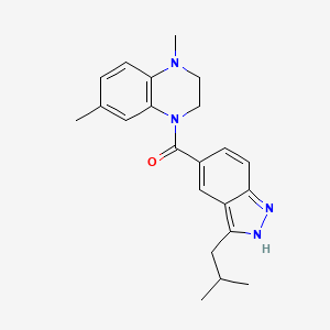 1,6-dimethyl-4-[3-(2-methylpropyl)-1H-indazole-5-carbonyl]-1,2,3,4-tetrahydroquinoxaline