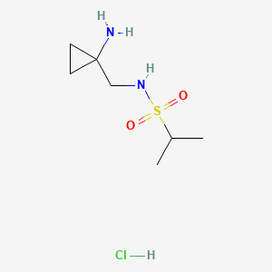 molecular formula C7H17ClN2O2S B6608119 N-[(1-aminocyclopropyl)methyl]propane-2-sulfonamidehydrochloride CAS No. 2839156-80-6