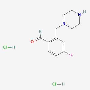 4-fluoro-2-[(piperazin-1-yl)methyl]benzaldehyde dihydrochloride