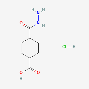 Rac-(1r,4r)-4-(hydrazinecarbonyl)cyclohexane-1-carboxylic acid hydrochloride, trans