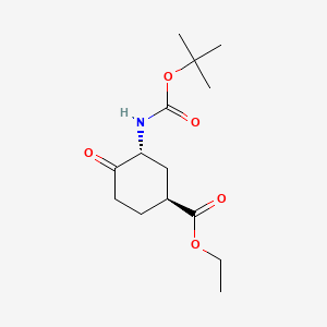 ethyl(1S,3R)-3-{[(tert-butoxy)carbonyl]amino}-4-oxocyclohexane-1-carboxylate