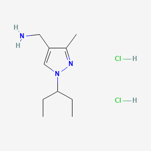 1-[3-methyl-1-(pentan-3-yl)-1H-pyrazol-4-yl]methanamine dihydrochloride