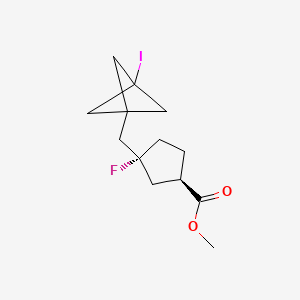 rac-methyl (1R,3R)-3-fluoro-3-({3-iodobicyclo[1.1.1]pentan-1-yl}methyl)cyclopentane-1-carboxylate