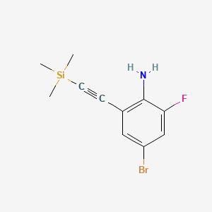 4-bromo-2-fluoro-6-[2-(trimethylsilyl)ethynyl]aniline