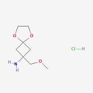 2-(methoxymethyl)-5,8-dioxaspiro[3.4]octan-2-amine hydrochloride