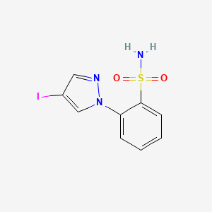 molecular formula C9H8IN3O2S B6608907 2-(4-iodo-1H-pyrazol-1-yl)benzene-1-sulfonamide CAS No. 2866318-90-1