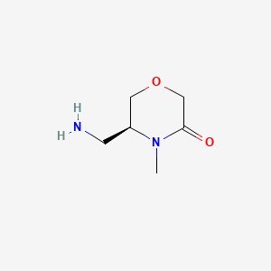 molecular formula C6H12N2O2 B6608990 (5S)-5-(aminomethyl)-4-methylmorpholin-3-one CAS No. 2866254-29-5