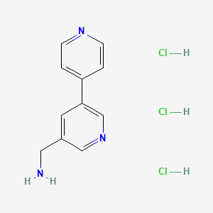B6609024 1-{[3,4'-bipyridin]-5-yl}methanamine trihydrochloride CAS No. 2866335-58-0