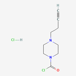 4-(but-3-yn-1-yl)piperazine-1-carbonyl chloride hydrochloride