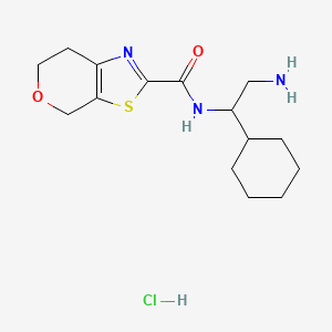 N-(2-amino-1-cyclohexylethyl)-4H,6H,7H-pyrano[4,3-d][1,3]thiazole-2-carboxamide hydrochloride