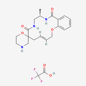 (3E,10S)-10-methyl-2,5,7,8,9,10,11,12-octahydrospiro[1,8,11-benzoxadiazacyclotetradecine-6,2'-morpholin]-3-ene-7,12-dione, trifluoroacetic acid