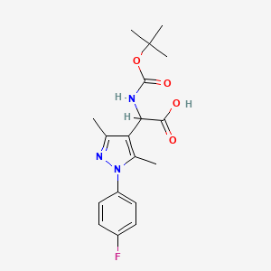 2-{[(tert-butoxy)carbonyl]amino}-2-[1-(4-fluorophenyl)-3,5-dimethyl-1H-pyrazol-4-yl]acetic acid