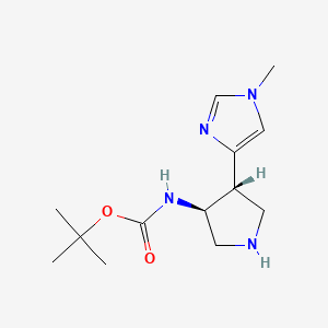 molecular formula C13H22N4O2 B6609407 rac-tert-butyl N-[(3R,4S)-4-(1-methyl-1H-imidazol-4-yl)pyrrolidin-3-yl]carbamate CAS No. 2137981-34-9