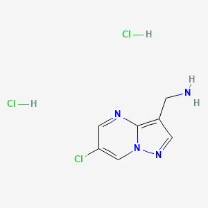 1-{6-chloropyrazolo[1,5-a]pyrimidin-3-yl}methanamine dihydrochloride