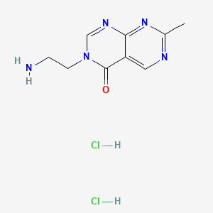 molecular formula C9H13Cl2N5O B6609439 3-(2-aminoethyl)-7-methyl-3H,4H-pyrimido[4,5-d][1,3]diazin-4-one dihydrochloride CAS No. 2248272-12-8