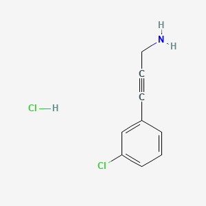 molecular formula C9H9Cl2N B6609482 3-(3-chlorophenyl)prop-2-yn-1-amine hydrochloride CAS No. 2546425-60-7
