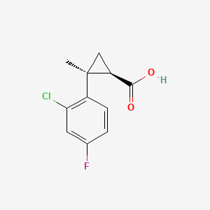 molecular formula C11H10ClFO2 B6609534 rac-(1R,2S)-2-(2-chloro-4-fluorophenyl)-2-methylcyclopropane-1-carboxylic acid CAS No. 2866322-24-7
