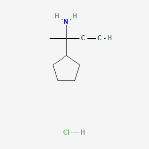 molecular formula C9H16ClN B6609645 2-cyclopentylbut-3-yn-2-amine hydrochloride CAS No. 1824510-04-4