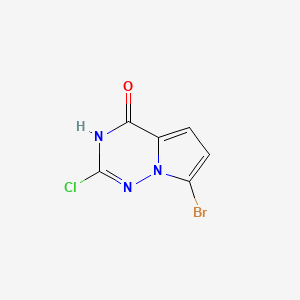 molecular formula C6H3BrClN3O B6609659 7-bromo-2-chloro-3H,4H-pyrrolo[2,1-f][1,2,4]triazin-4-one CAS No. 2866318-18-3