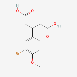 molecular formula C12H13BrO5 B6609750 3-(3-bromo-4-methoxyphenyl)pentanedioic acid CAS No. 857793-75-0