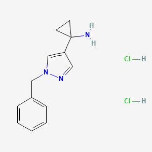 molecular formula C13H17Cl2N3 B6609765 1-(1-benzyl-1H-pyrazol-4-yl)cyclopropan-1-amine dihydrochloride CAS No. 2866334-07-6