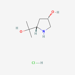 molecular formula C7H16ClNO2 B6609784 (3S,5S)-5-(2-hydroxypropan-2-yl)pyrrolidin-3-ol hydrochloride CAS No. 2866254-38-6
