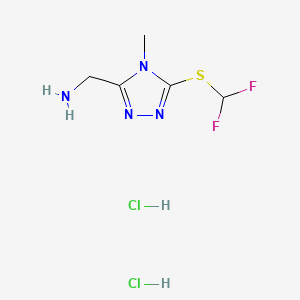 molecular formula C5H10Cl2F2N4S B6609808 1-{5-[(difluoromethyl)sulfanyl]-4-methyl-4H-1,2,4-triazol-3-yl}methanamine dihydrochloride CAS No. 2866352-48-7
