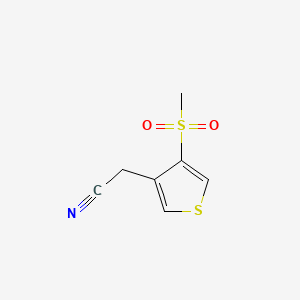 molecular formula C7H7NO2S2 B6609827 2-(4-methanesulfonylthiophen-3-yl)acetonitrile CAS No. 2866322-64-5