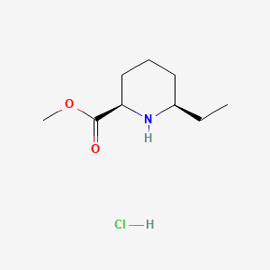 molecular formula C9H18ClNO2 B6609839 rac-methyl (2R,6R)-6-ethylpiperidine-2-carboxylate hydrochloride, cis CAS No. 2866308-33-8