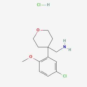 molecular formula C13H19Cl2NO2 B6609873 1-[4-(5-chloro-2-methoxyphenyl)oxan-4-yl]methanamine hydrochloride CAS No. 2866308-48-5