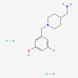 molecular formula C13H21Cl2FN2O B6609919 3-{[4-(aminomethyl)piperidin-1-yl]methyl}-5-fluorophenol dihydrochloride CAS No. 2866333-88-0
