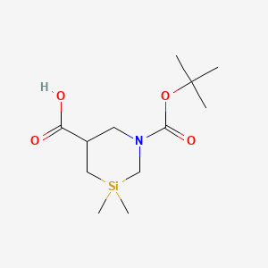 molecular formula C12H23NO4Si B6609941 1-[(tert-butoxy)carbonyl]-3,3-dimethyl-1,3-azasilinane-5-carboxylic acid CAS No. 2839371-15-0