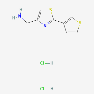 molecular formula C8H10Cl2N2S2 B6609948 1-[2-(thiophen-3-yl)-1,3-thiazol-4-yl]methanamine dihydrochloride CAS No. 2866335-48-8