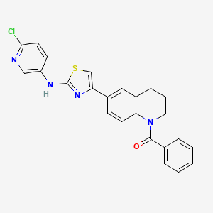 molecular formula C24H19ClN4OS B6610083 N-[4-(1-benzoyl-1,2,3,4-tetrahydroquinolin-6-yl)-1,3-thiazol-2-yl]-6-chloropyridin-3-amine CAS No. 2694734-47-7