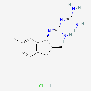 molecular formula C13H20ClN5 B6610084 1-carbamimidamido-N-[(1R,2S)-2,6-dimethyl-2,3-dihydro-1H-inden-1-yl]methanimidamide hydrochloride CAS No. 1166153-41-8