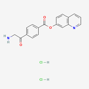 molecular formula C18H16Cl2N2O3 B6610091 quinolin-7-yl 4-(2-aminoacetyl)benzoate dihydrochloride CAS No. 2694745-50-9