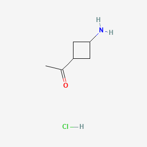 molecular formula C6H12ClNO B6610154 1-(3-aminocyclobutyl)ethan-1-one hydrochloride, Mixture of diastereomers CAS No. 2866322-25-8