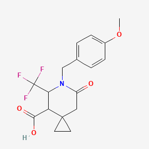 6-[(4-methoxyphenyl)methyl]-7-oxo-5-(trifluoromethyl)-6-azaspiro[2.5]octane-4-carboxylic acid