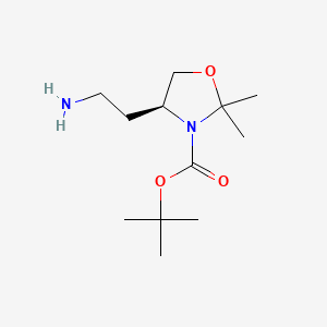 molecular formula C12H24N2O3 B6610238 tert-butyl (4S)-4-(2-aminoethyl)-2,2-dimethyl-1,3-oxazolidine-3-carboxylate CAS No. 2763740-52-7