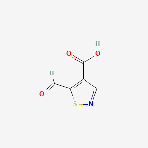 molecular formula C5H3NO3S B6610253 5-formyl-1,2-thiazole-4-carboxylic acid CAS No. 2168114-80-3