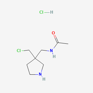 N-{[3-(chloromethyl)pyrrolidin-3-yl]methyl}acetamide hydrochloride
