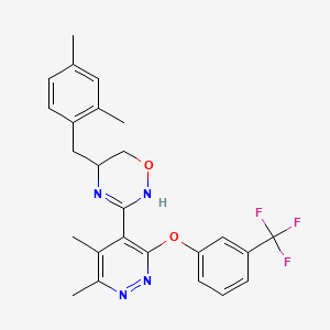 3-{5,6-dimethyl-3-[3-(trifluoromethyl)phenoxy]pyridazin-4-yl}-5-[(2,4-dimethylphenyl)methyl]-5,6-dihydro-4H-1,2,4-oxadiazine