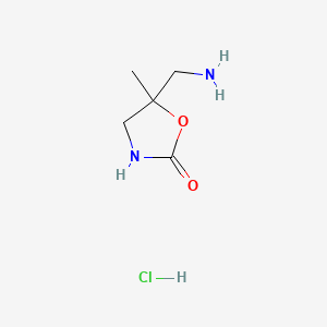 molecular formula C5H11ClN2O2 B6610376 5-(aminomethyl)-5-methyl-1,3-oxazolidin-2-one hydrochloride CAS No. 2763776-21-0