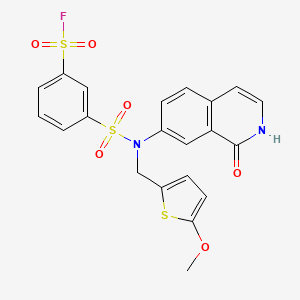 molecular formula C21H17FN2O6S3 B6610405 3-{[(5-methoxythiophen-2-yl)methyl](1-oxo-1,2-dihydroisoquinolin-7-yl)sulfamoyl}benzene-1-sulfonyl fluoride CAS No. 2248316-93-8