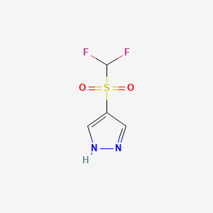 molecular formula C4H4F2N2O2S B6610421 4-difluoromethanesulfonyl-1H-pyrazole CAS No. 2763779-14-0
